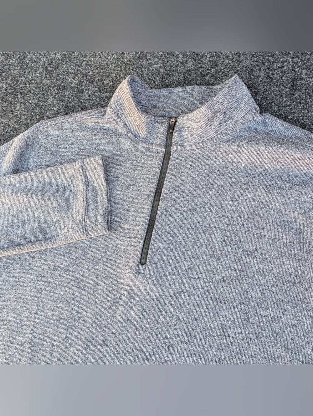 Rhone Sweater Mens Large Gray Commuter Quarter Zip Fleece Mock Casual Preppy - Picture 2 of 14